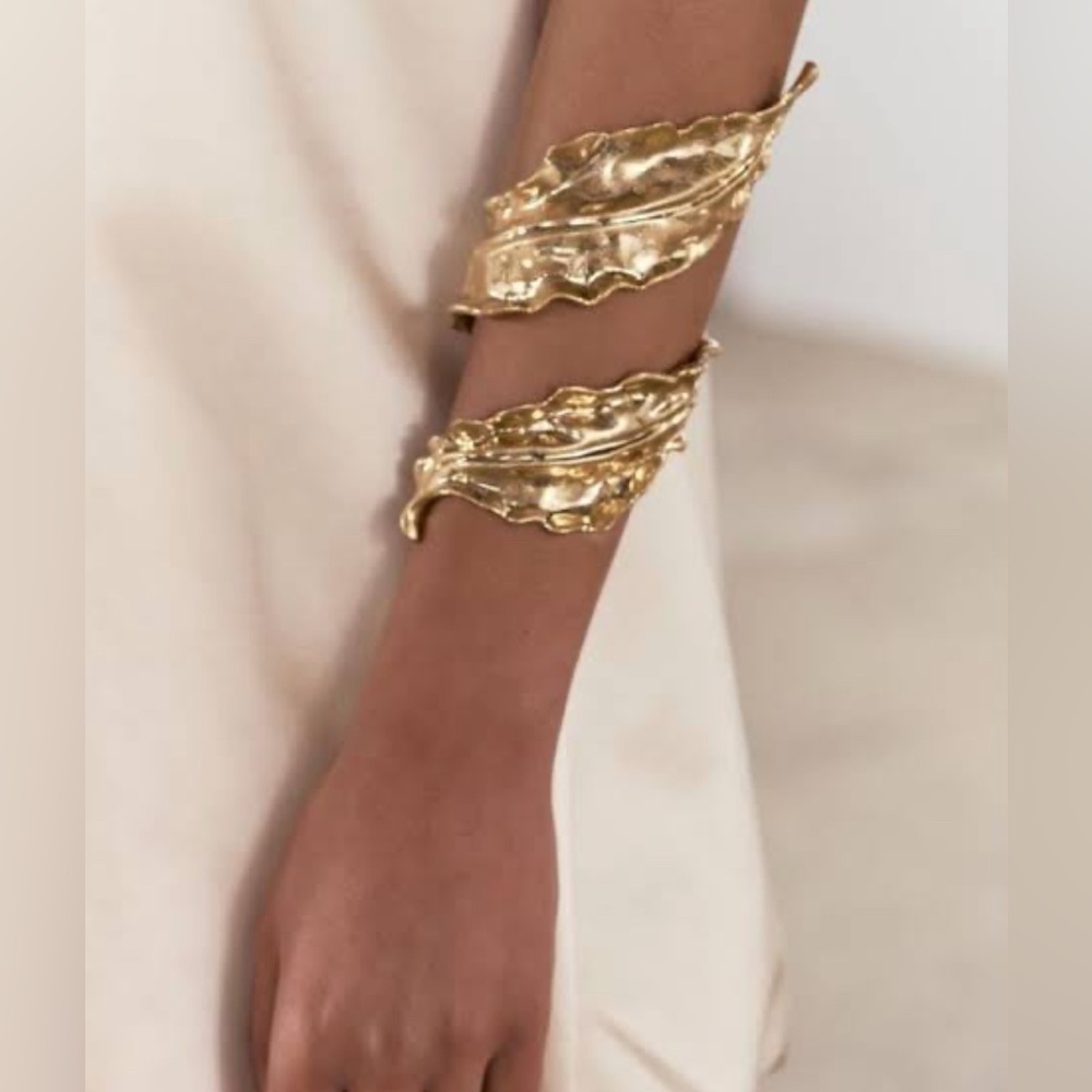 Zara Gold Leaf Double Bracelet